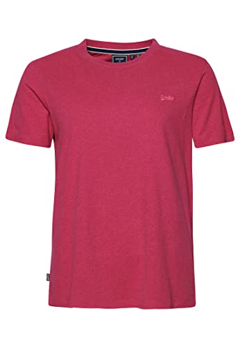 Superdry Damen Vintage Logo T-Shirt aus Bio-Baumwolle mit Stickerei Leuchtend Magenta Pink Meliert 42 von Superdry