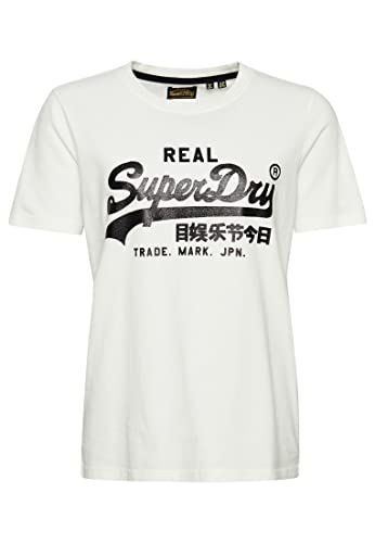 Superdry Damen Vintage Logo T-Shirt mit Verzierung Wollweiß 44 von Superdry