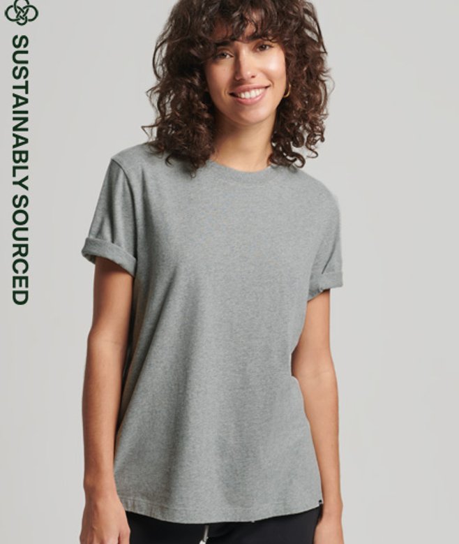 Superdry Damen Vintage Logo T-shirt aus Bio-baumwolle Grau - Größe: 42 von Superdry