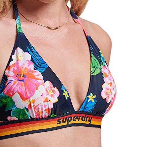 Superdry Damen Vintage Logo TRI Bikini TOP Businesshemd, Hibiscus Pop Navy, 34 von Superdry