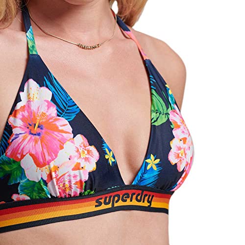 Superdry Damen Vintage Logo TRI Bikini TOP Businesshemd, Hibiskus Pop Navy, 44 von Superdry