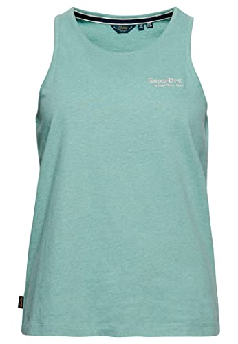 Superdry Damen Vintage Logo Vest Kleid, Sage Green Marl, 34 von Superdry