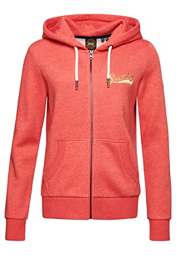 Superdry Damen Vintage Scripted Collegiate Kapuzenjacke Korallenrot Meliert 38 von Superdry