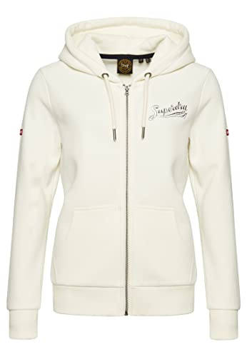 Superdry Damen Vintage Scripted Collegiate Kapuzenjacke Wollweiß 36 von Superdry