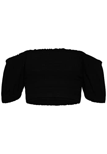 Superdry Damen Vintage Smocked Crop Top T-Shirt, schwarz, 40 von Superdry