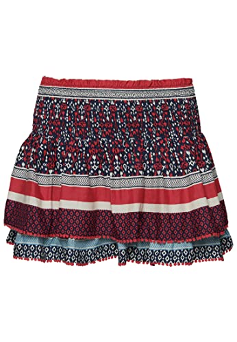 Superdry Damen Vintage Tiered Mini Skirt Kapuzenpullover, Linear Ikat Border Print, 38 von Superdry