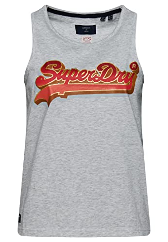 Superdry Damen Vintage Vl Seasonal Vest T-Shirt, Hellgrau Kalk, 38 von Superdry