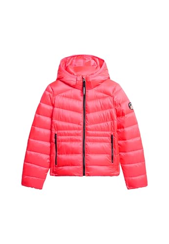Superdry Damen Wattierte Fuji Steppjacke mit Kapuze Hyper Feuer Pink 44 von Superdry