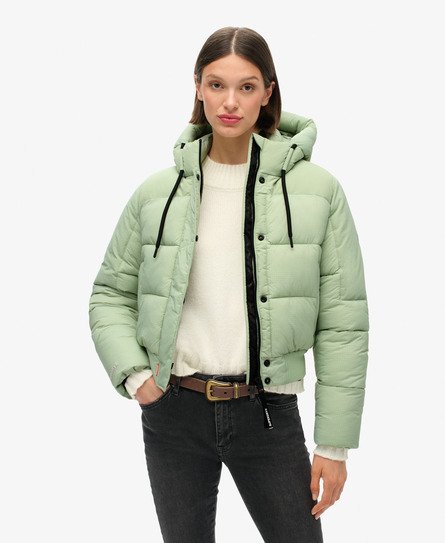 Superdry Damen Wattierte Ripstop Bomberjacke Grün - Größe: 38 von Superdry