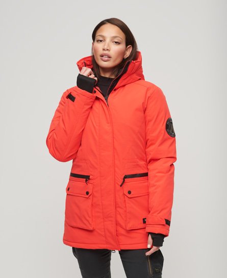 Superdry Damen Wattierter City Parka Rot - Größe: 38 von Superdry