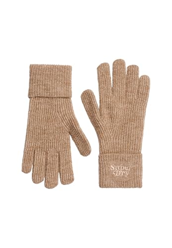 Superdry Damen Weiche, gerippte Strickhandschuhe Geröstetes Kokosbraun 1SIZE von Superdry