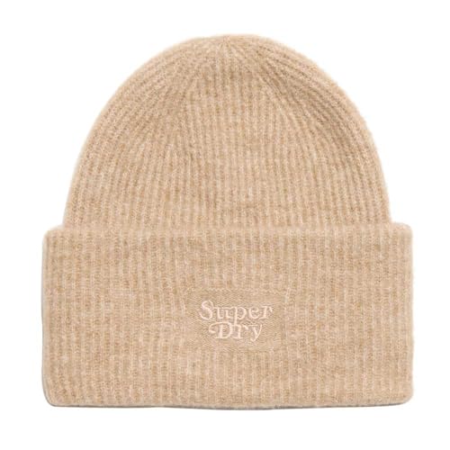 Superdry Damen Weiche Rippstrick-Beanie Geröstetes Kokosbraun 1SIZE von Superdry