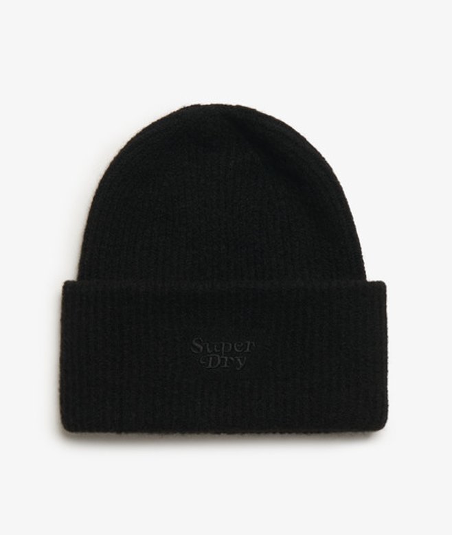 Superdry Damen Weiche Rippstrick-beanie Schwarz - Größe: 1Größe von Superdry