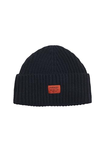 Superdry Damen Workwear Beaniemütze aus Strickgewebe Finster Marineblau 1SIZE von Superdry