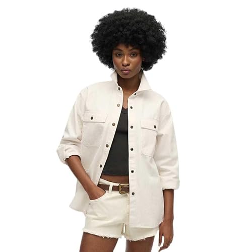 Superdry Damen Workwear-Hemdjacke Wollweiß 40 von Superdry