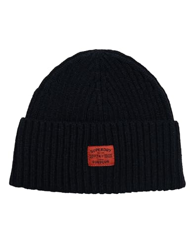 Superdry Damen Workwear Knitted Beanie Hat Baseballkappe, Eklipse Navy, One Size von Superdry