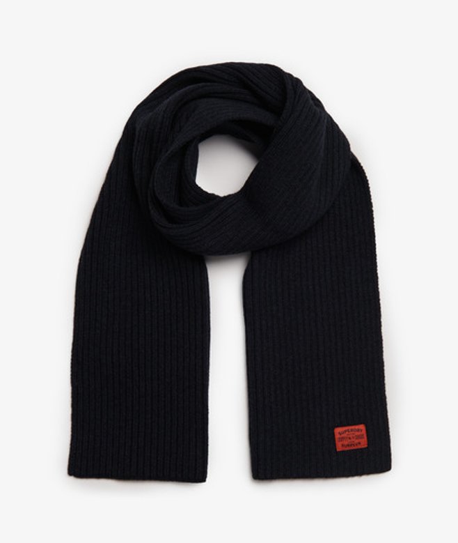 Superdry Damen Workwear Strickschal Marineblau - Größe: One Größe von Superdry