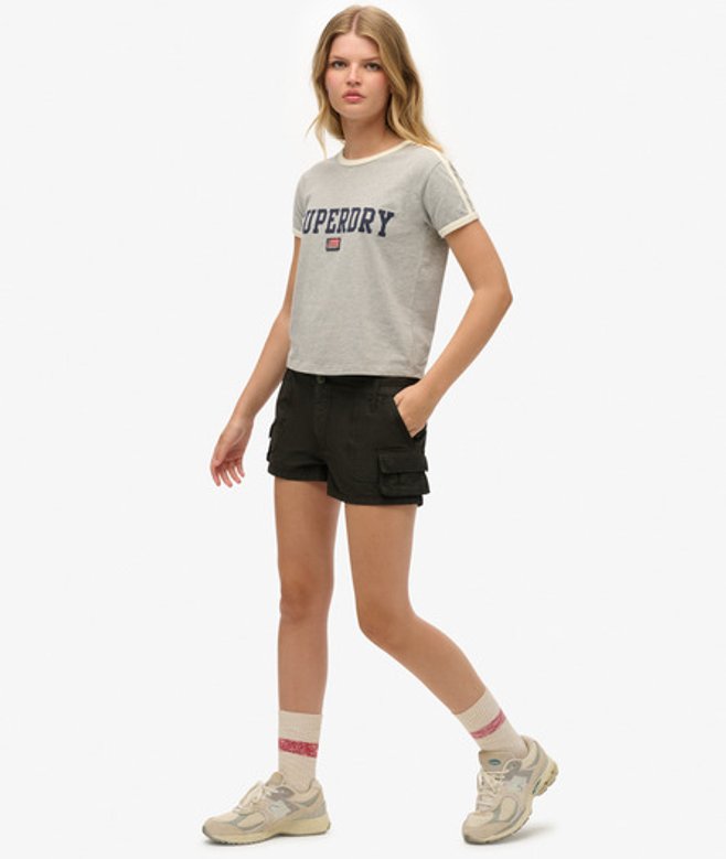 Superdry Dunkelgrau Damen Utility Cargoshorts, Größe: 42 - Größe: 42 von Superdry