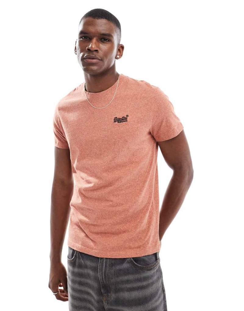 Superdry - Essential - T-Shirt aus Baumwolle in dunklem Orange mit Logo von Superdry