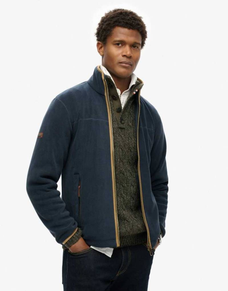Superdry - Estate - Jacke aus Fleece in Eclipse-Marineblau mit Reißverschluss Superdry - Estate - Jacke aus Fleece in Eclipse-Marineblau mit Reißverschluss von Superdry
