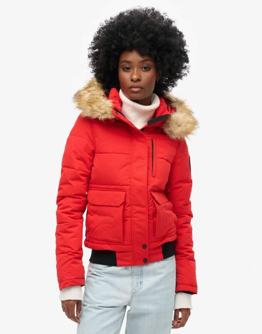 Superdry - Everest - Bomberjacke in High-Risk-Rot von Superdry
