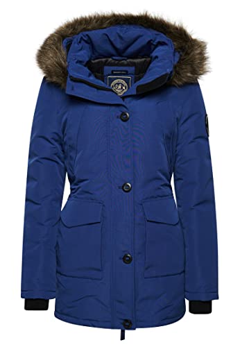 Superdry Everest Parka für Damen, schmale Passform, Reißverschluss und Knopfverschluss, Twilight Navy, 38 von Superdry