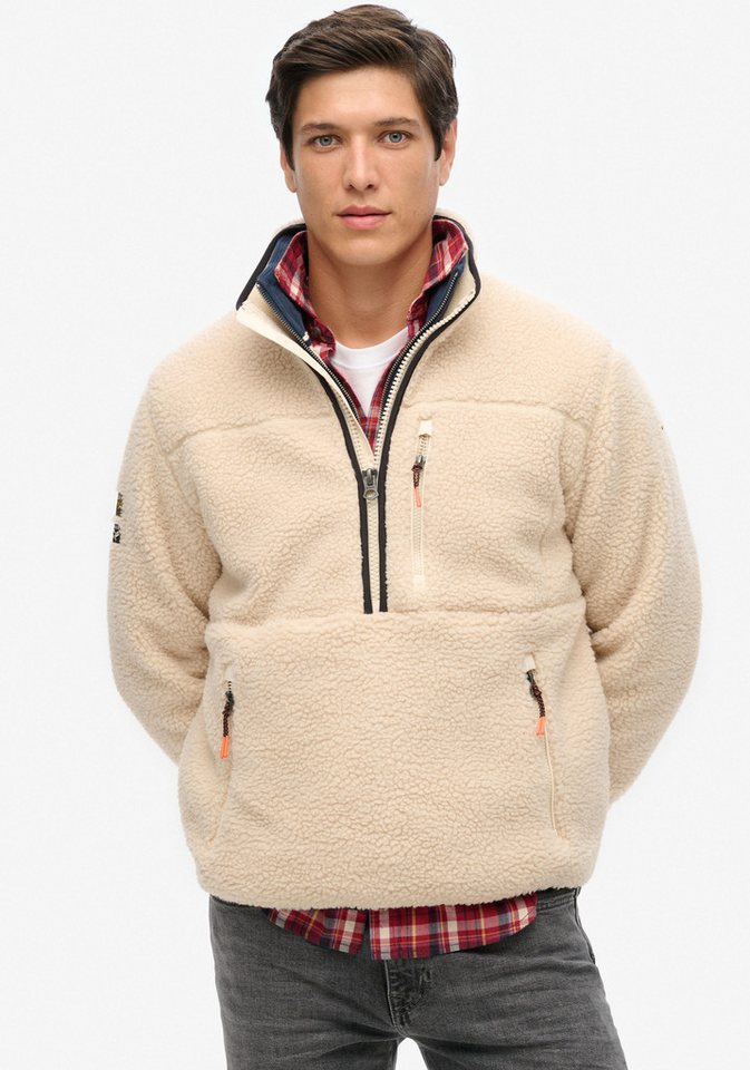 Superdry Fleecepullover OUTDOOR FLEECE HALF ZIP mit Stehkragen und kurzem Reißverschluss im Troyer-Look von Superdry