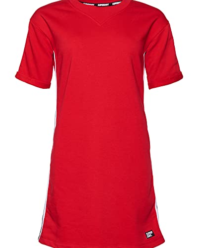 Superdry Damen Kurzärmeliges Georgia Sweatkleid Festlich Rot 40 von Superdry