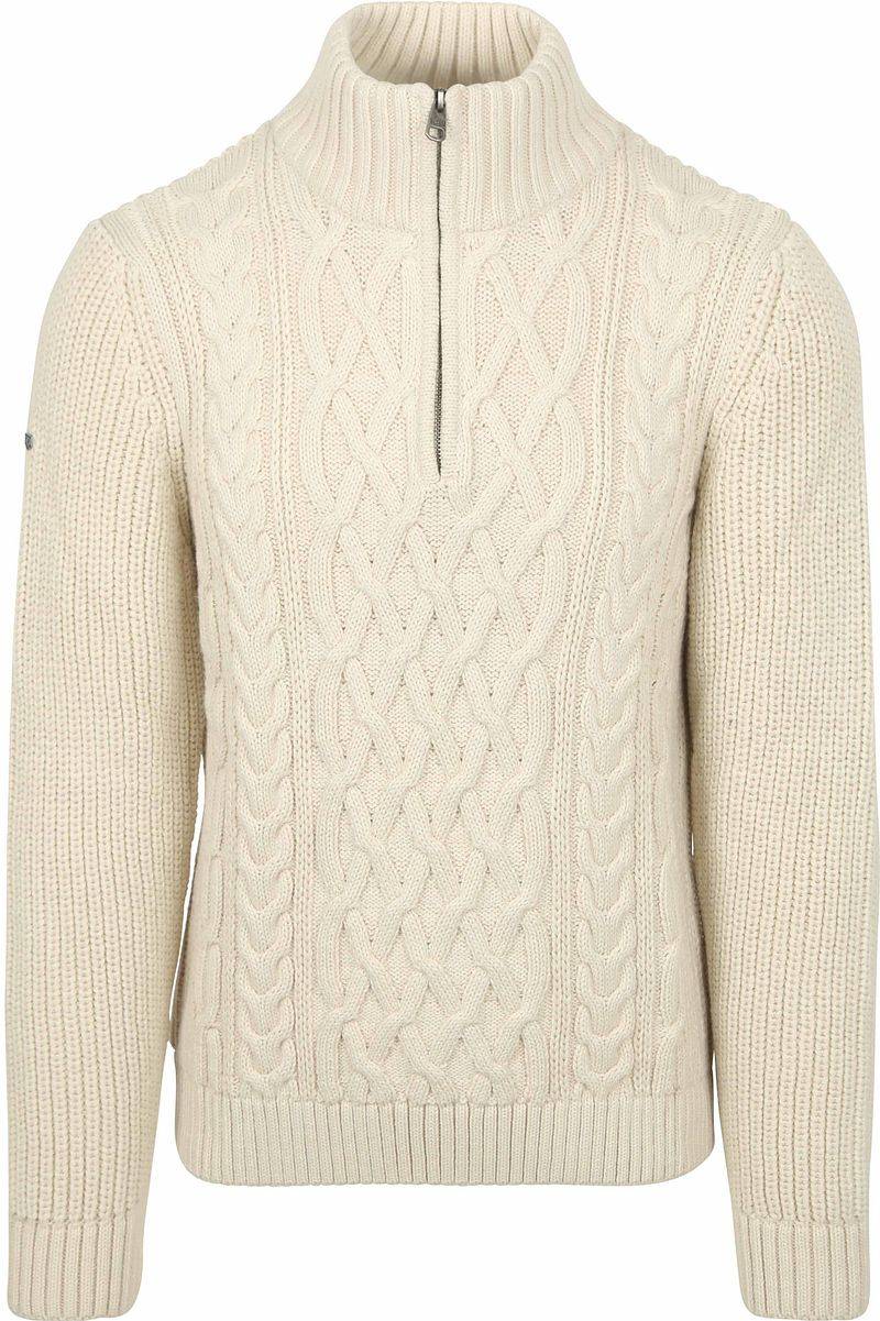 Superdry Half Zip Pullover Jacob Cable Ecru - Größe XL von Superdry