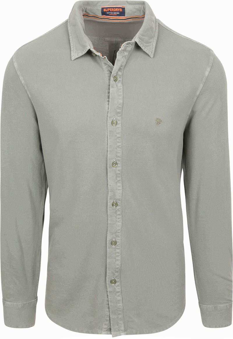 Superdry Hemd Vintage Destroy Piqué Grün - Größe M von Superdry