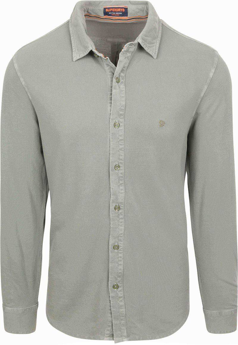 Superdry Hemd Vintage Destroy Piqué Grün - Größe M von Superdry