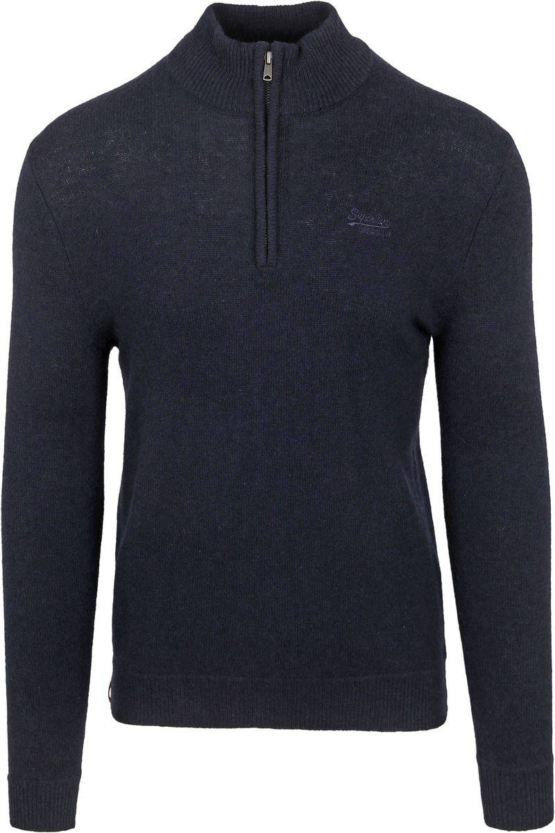 Superdry Henley Essential Half Zip Navy - Größe XXL von Superdry