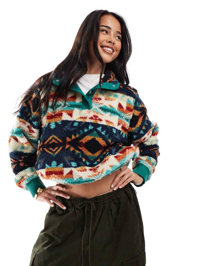 Superdry - Henley-Pullover in der Farbe Nava Quilt Print mit superweicher Haptik-Bunt von Superdry