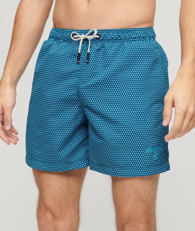 Superdry Herren 15-Zoll Badeshorts aus Recyceltem Material mit Print Blau - Größe: M von Superdry