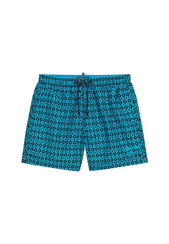Superdry Herren 15-Zoll Badeshorts aus recyceltem Material mit Print Marineblau Geometrischer Print L von Superdry