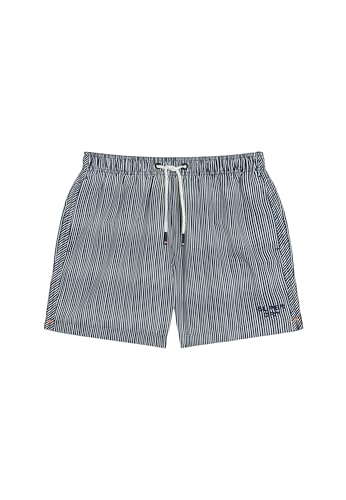 Superdry Herren 15-Zoll Badeshorts aus recyceltem Material mit Print Marineblau Wasserfarben Streifenprint L von Superdry