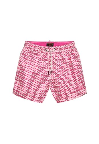 Superdry Herren 15-Zoll Badeshorts aus recyceltem Material mit Print Pink Geometrischer Print M von Superdry