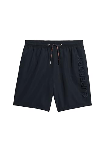 Superdry Herren 17" Premium Badeshorts mit Stickerei Finster Marineblau M von Superdry