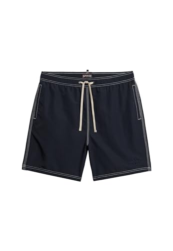Superdry Herren 17" Vintage Badeshorts aus recyceltem Ripstop Finster Marineblau M von Superdry