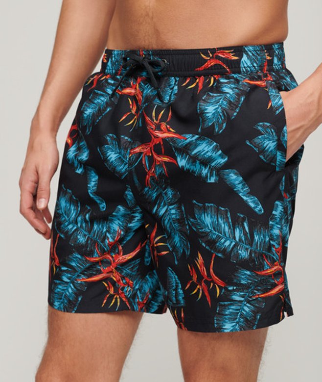 Superdry Herren 17-Zoll Badeshorts aus Recyceltem Material mit Hawaii-print Marineblau - Größe: Xxl von Superdry