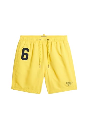 Superdry Herren 17-Zoll Polo-Badeshorts aus recyceltem Material Nautisch Gelb S von Superdry
