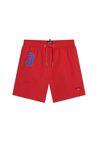 Superdry Herren 17-Zoll Polo-Badeshorts aus recyceltem Material Rouge Rot XL von Superdry