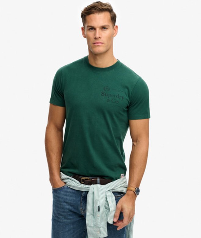 Superdry Herren 1954 Company T-shirt in Lockerer Passform Green - Größe: M von Superdry