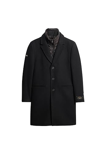 Superdry Herren 2-in-1-Wollmantel Jacke, schwarz, Small von Superdry