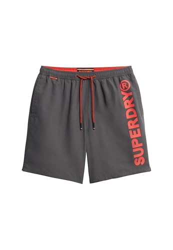 Superdry Herren 43,2 cm Sport-Badeshorts mit Grafik Anthrazit L von Superdry