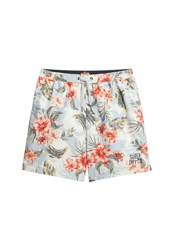 Superdry Herren 43cm Lange Badeshorts mit Hawaii-Print Aloha Shadow XXL von Superdry
