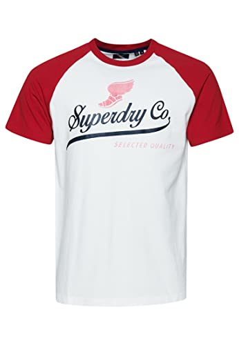 Superdry Herren Achilles Raglan-T-Shirt mit Grafik Ecru M von Superdry