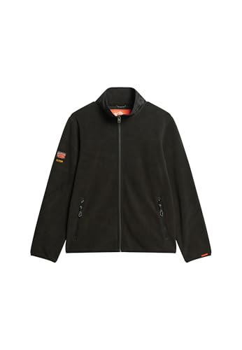 Superdry Herren Active Fleecejacke mit durchgehendem Reißverschluss Schwarz XL von Superdry