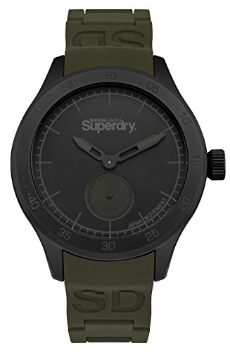 Superdry Herren Analog Quarz Uhr mit Silikon Armband SYG212NB von Superdry