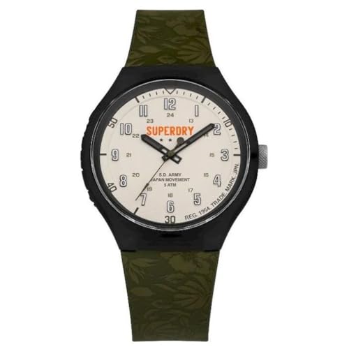 Superdry Herren Analog Quarz Uhr mit Silikon Armband SYG225N von Superdry